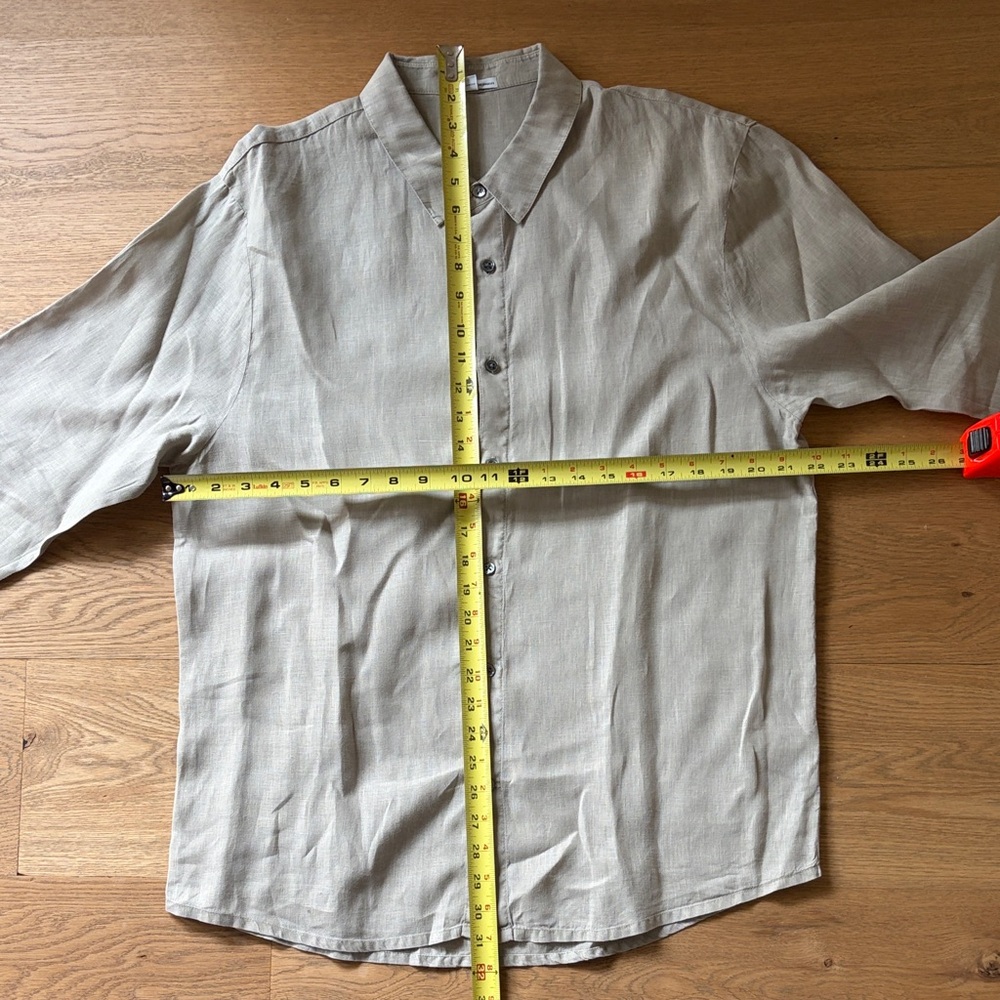 James Perse Light Tan 100% Linen Button-Down Shirt - Picture 5 of 6